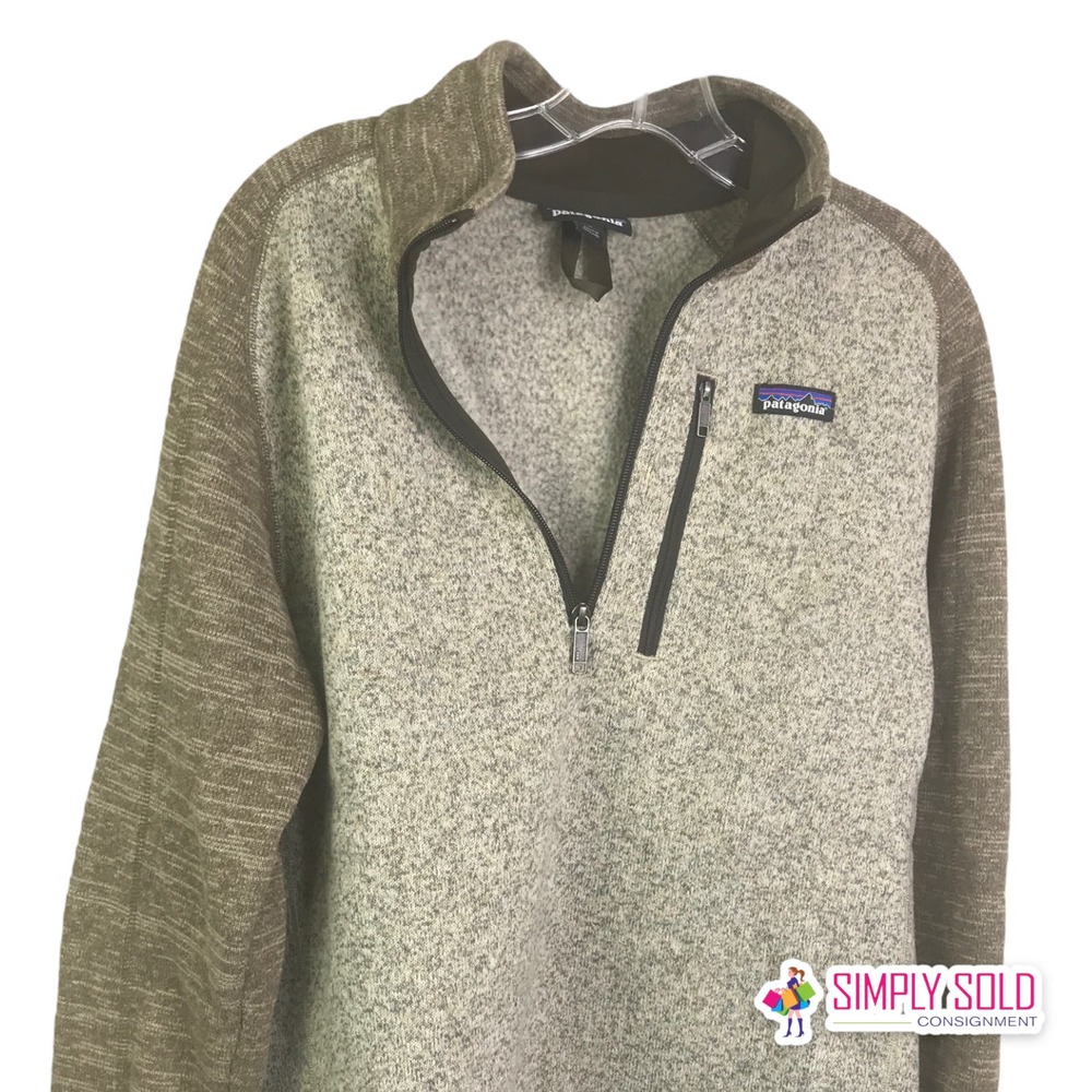 Patagonia Women's Better‎ Sweater 1/4 Zip Knit Fleece Pullover Light Brown Sz M
